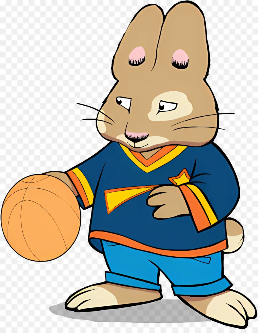 Max Rubis，Lapin Marron Avec Basket PNG