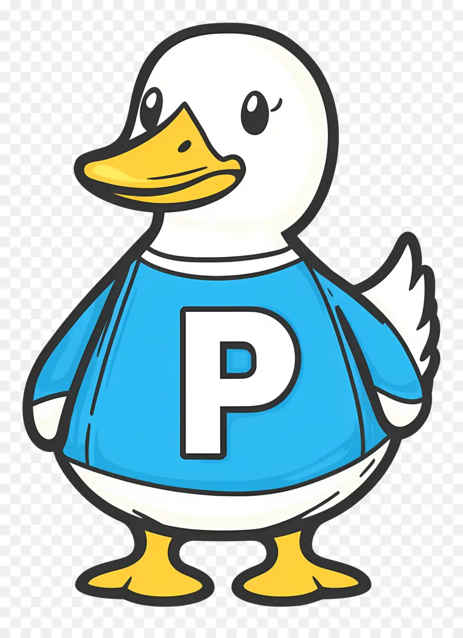 Canard Mignon，Canard De Dessin Animé Avec Lettre PNG