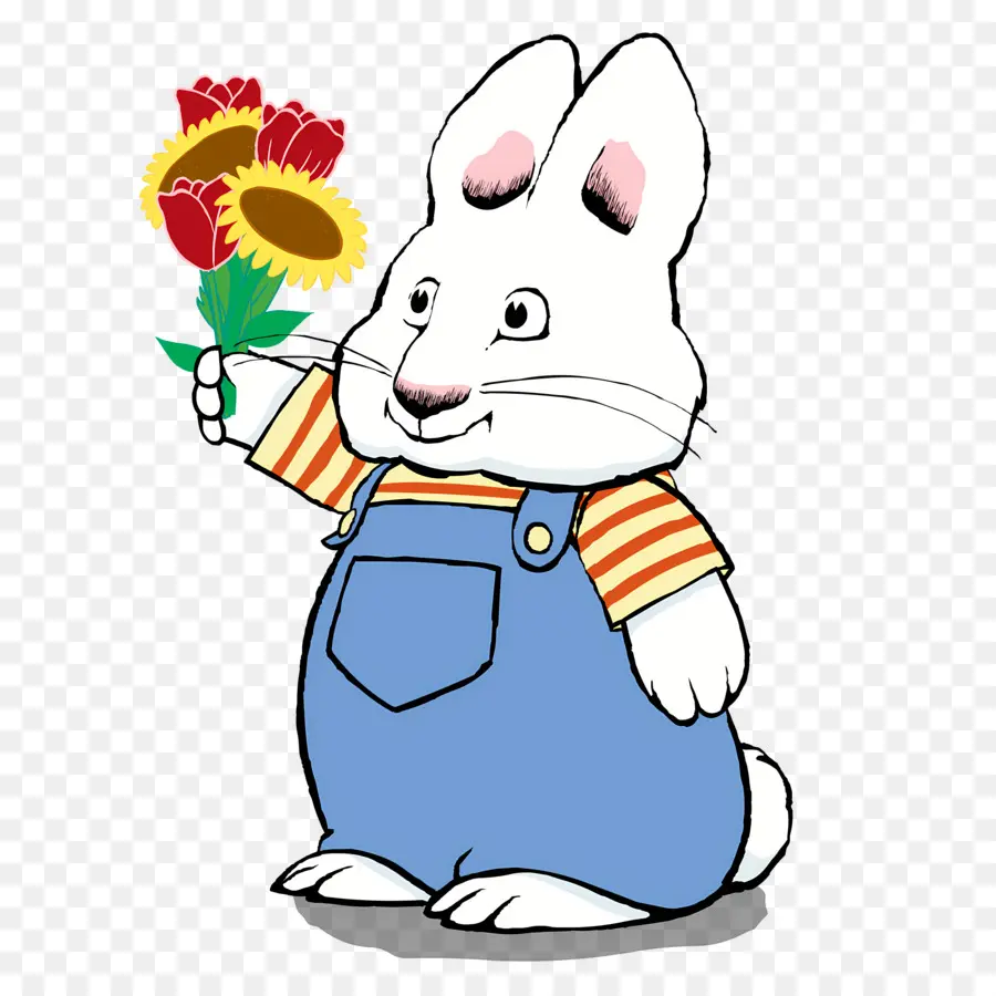 Max Rubis，Lapin Avec Des Fleurs PNG