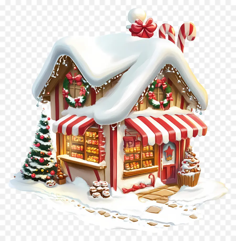 Noël，Maison En Pain D'épice PNG