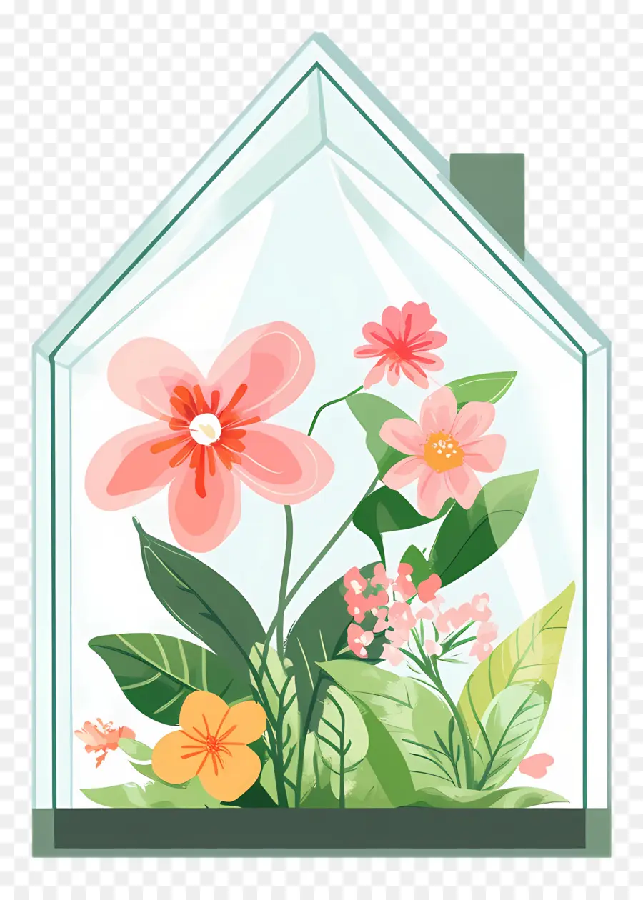 Maison De Fleurs En Verre，Maison Fleurie PNG