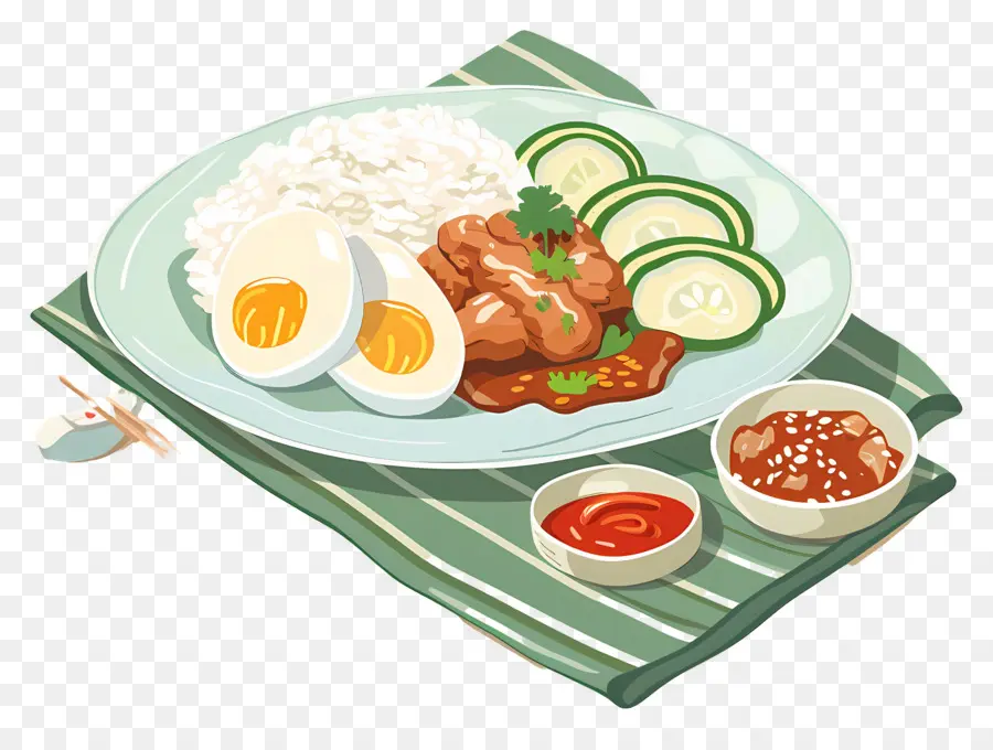 Nasi Gros，Assiette De Nourriture PNG