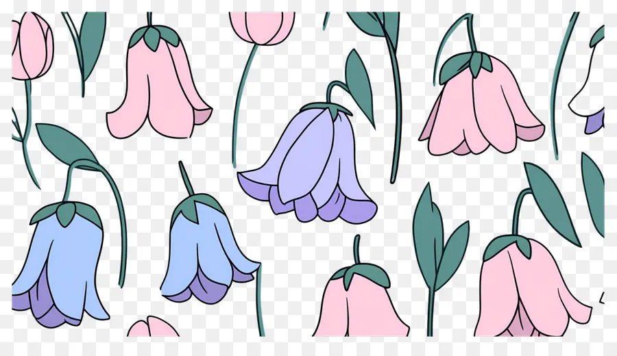 Fond De Fleurs，Fleurs De Dessin Animé PNG