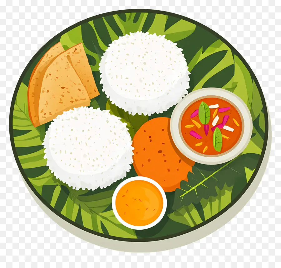 Thali Indien，Illustration De Repas Indien PNG