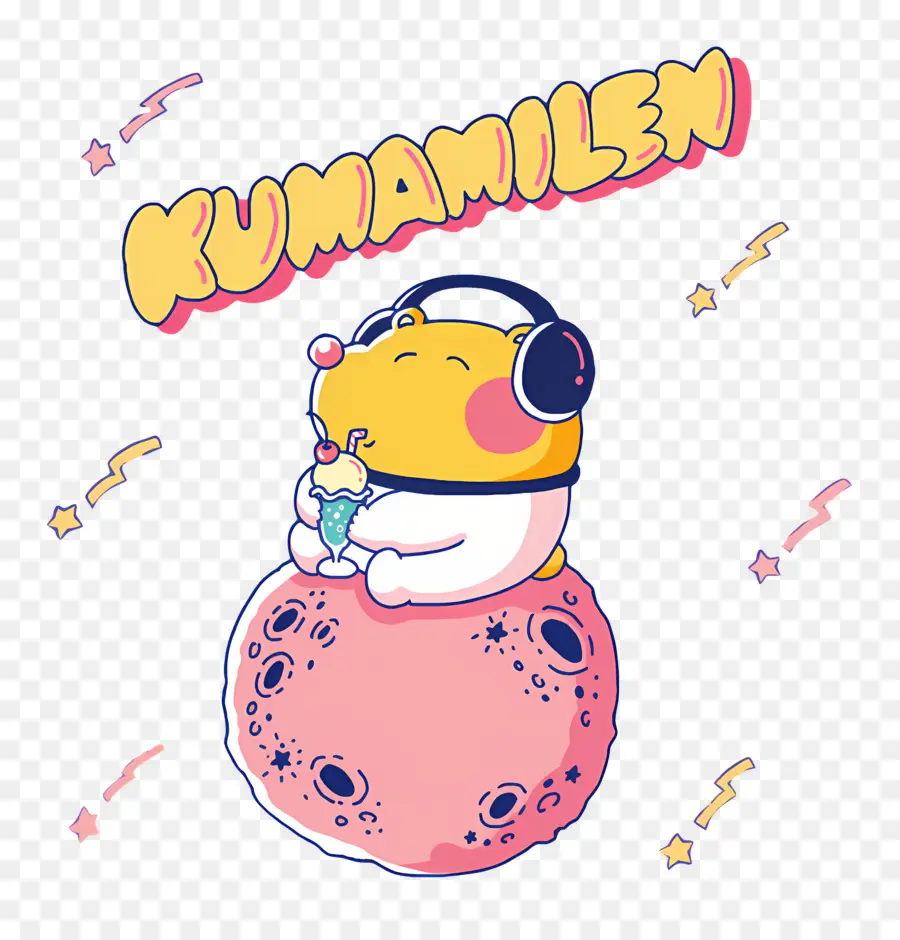 Kumamilen，Ours Sur La Lune PNG