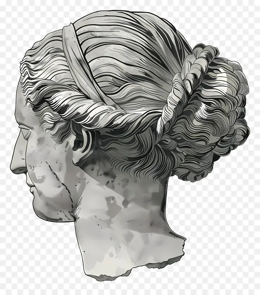 Sculpture Grecque，Buste Classique PNG