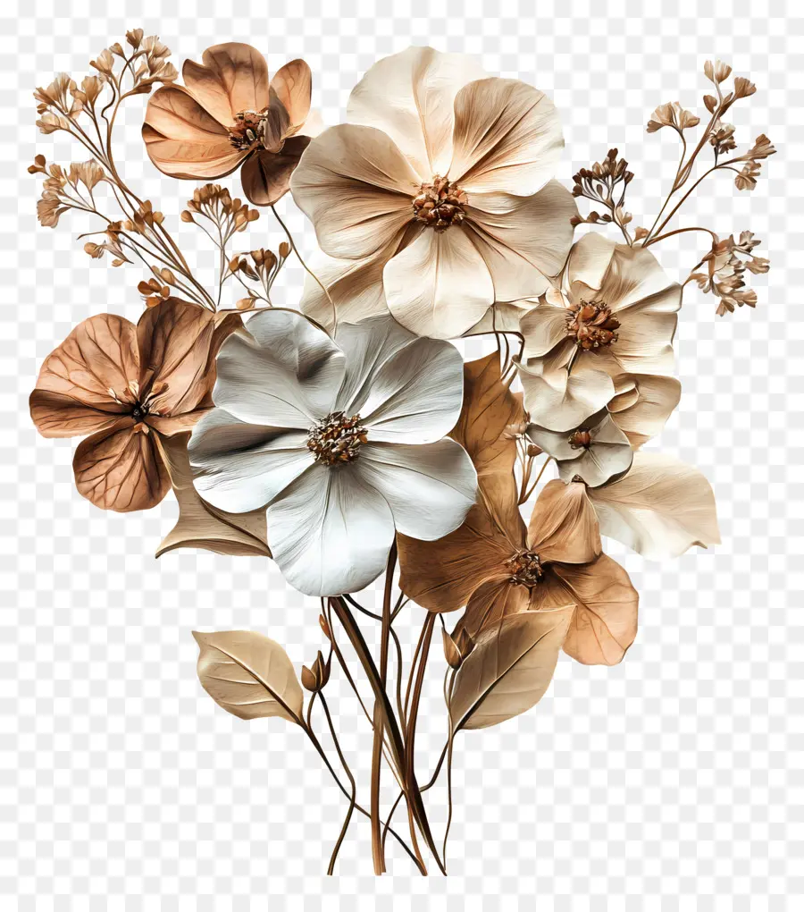 Art Des Fleurs Séchées，Fleurs En Papier PNG