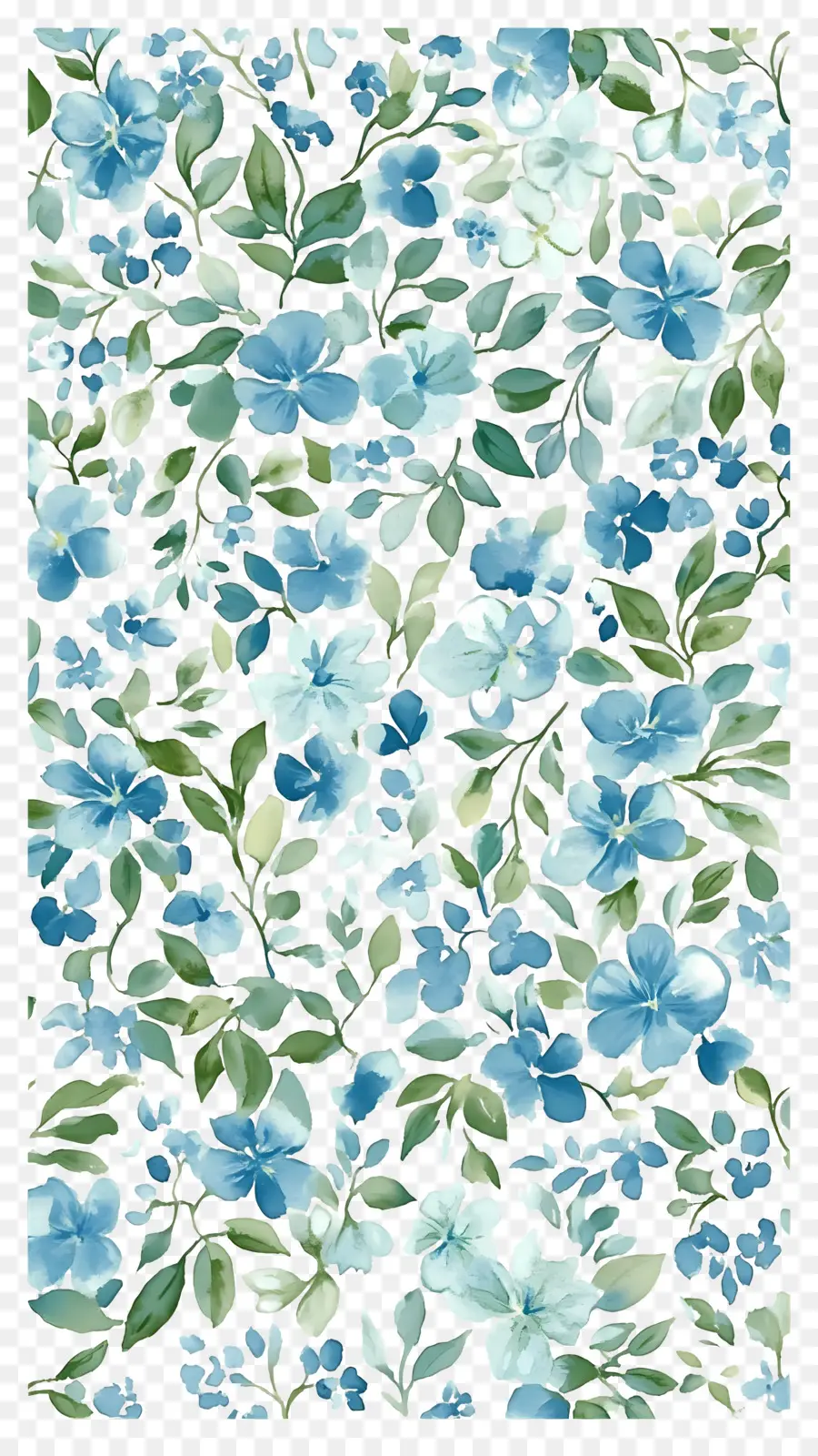 Fond De Fleurs，Motif Floral Bleu PNG