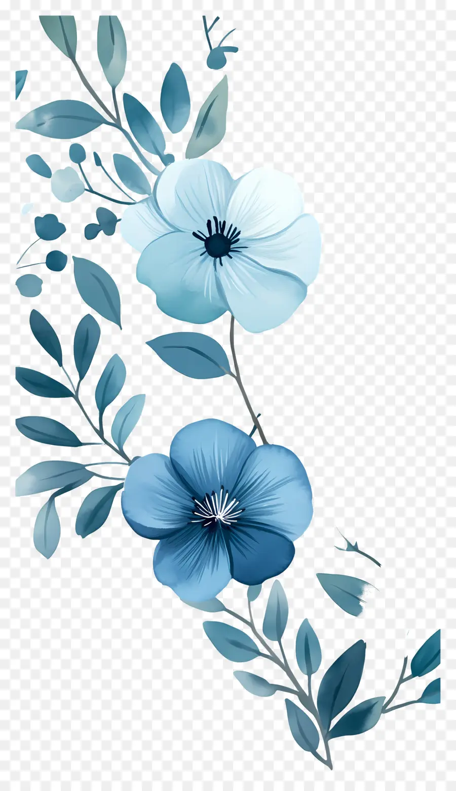 Fond De Fleurs，Fleurs Bleues PNG