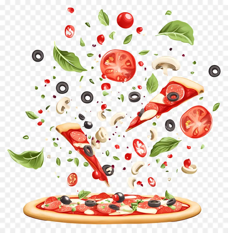 Ingrédients De La Pizza，Tranches De Pizza PNG