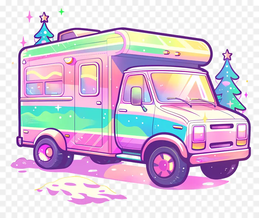 Camion De Noël，Vr Coloré PNG