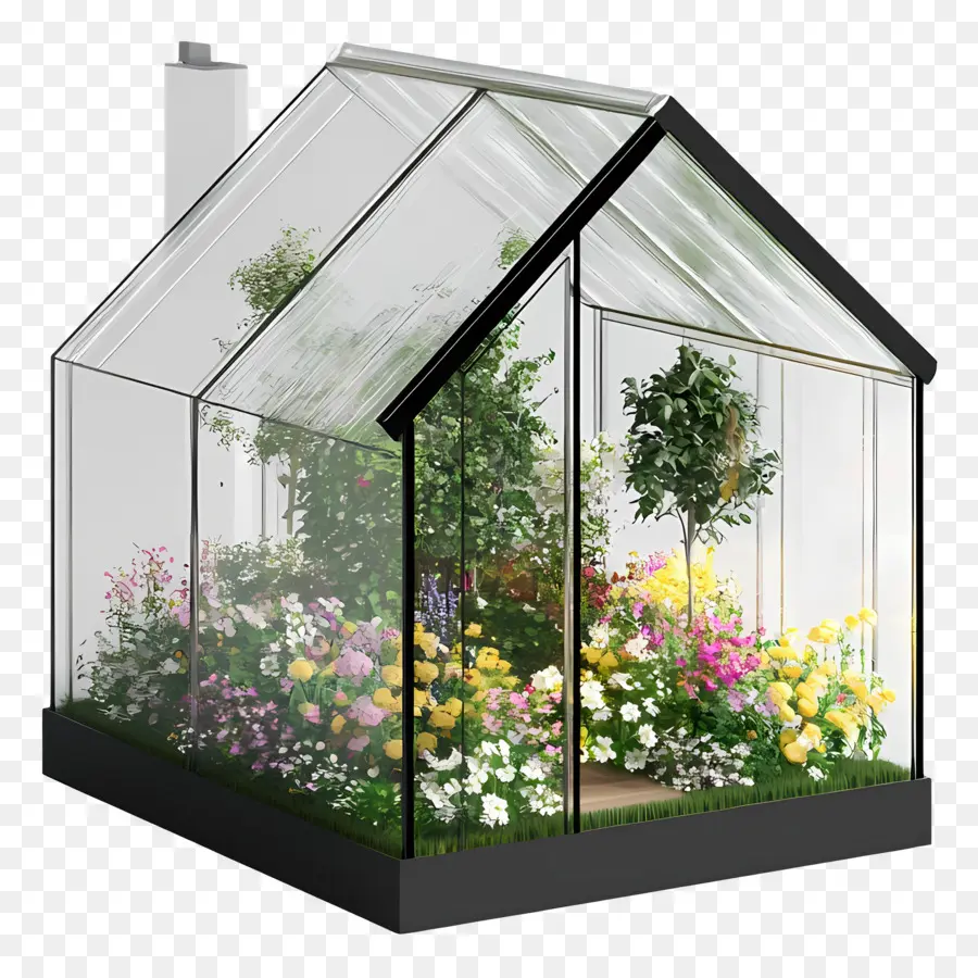 Maison De Fleurs En Verre，Serre En Verre PNG