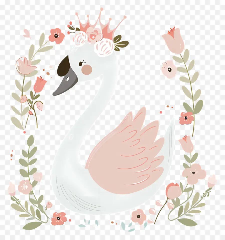 Cygne Mignon，Cygne Avec Couronne PNG