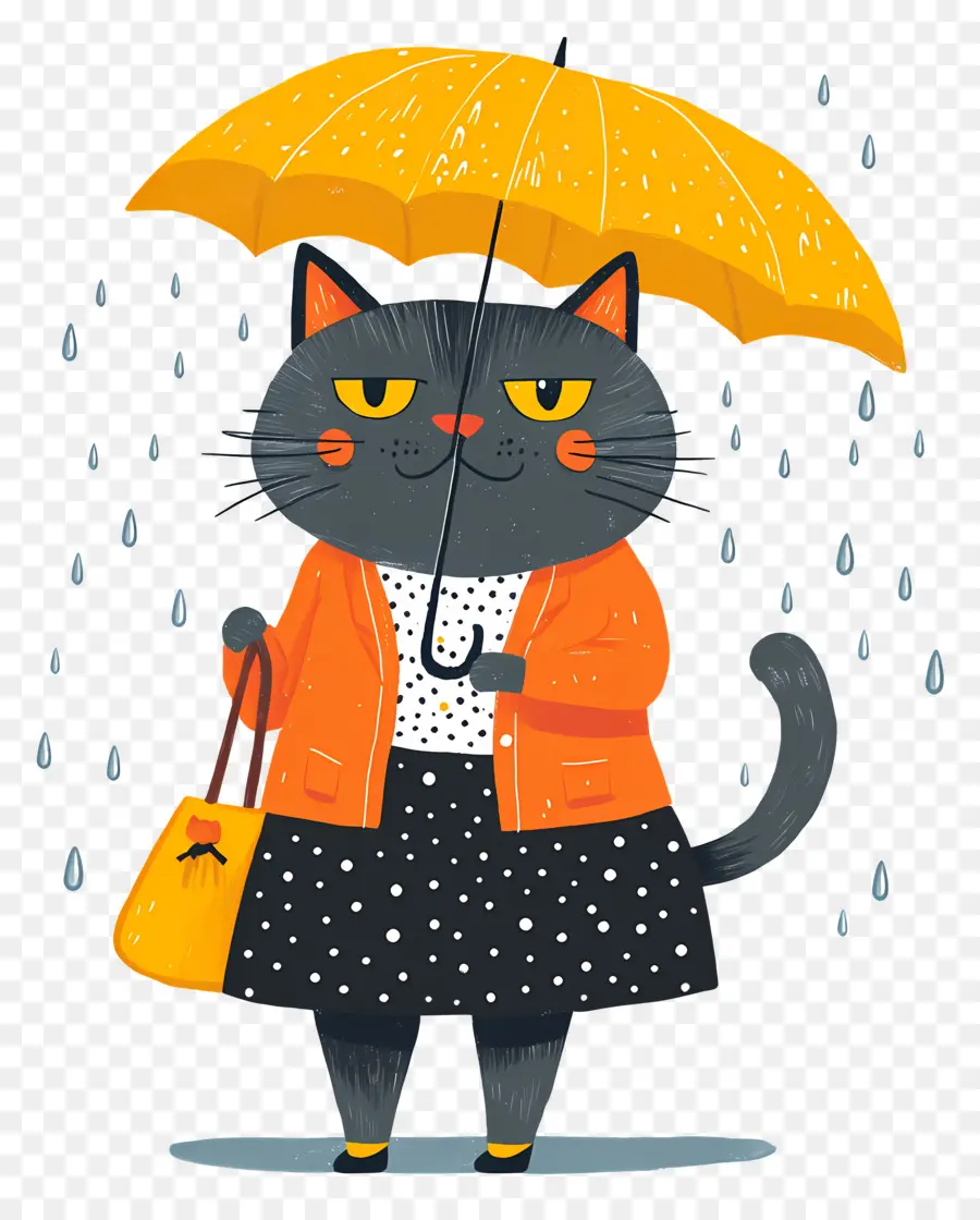 Chat Animé，Chat Avec Parapluie PNG