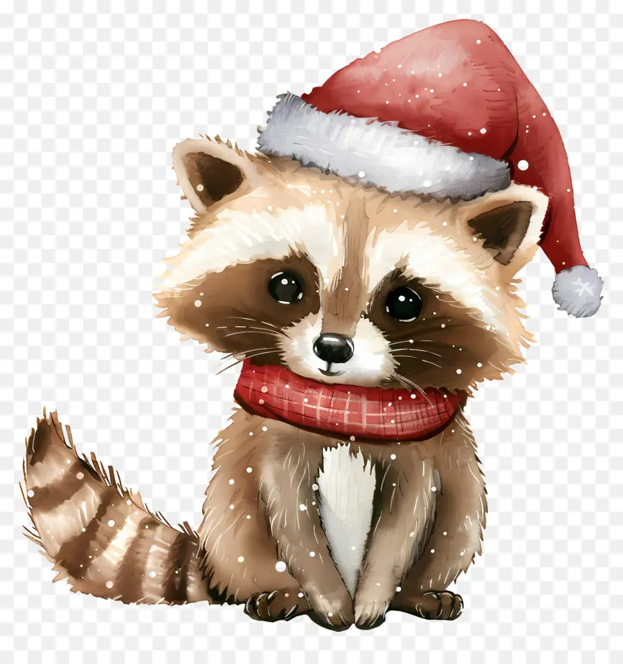 Raton Laveur De Noël，Raton Laveur En Bonnet De Noel PNG