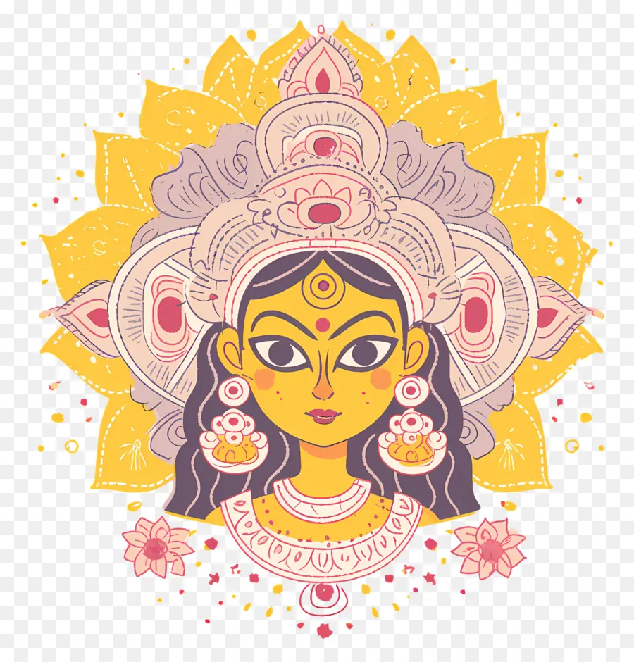 Navratri，Illustration De La Déesse PNG