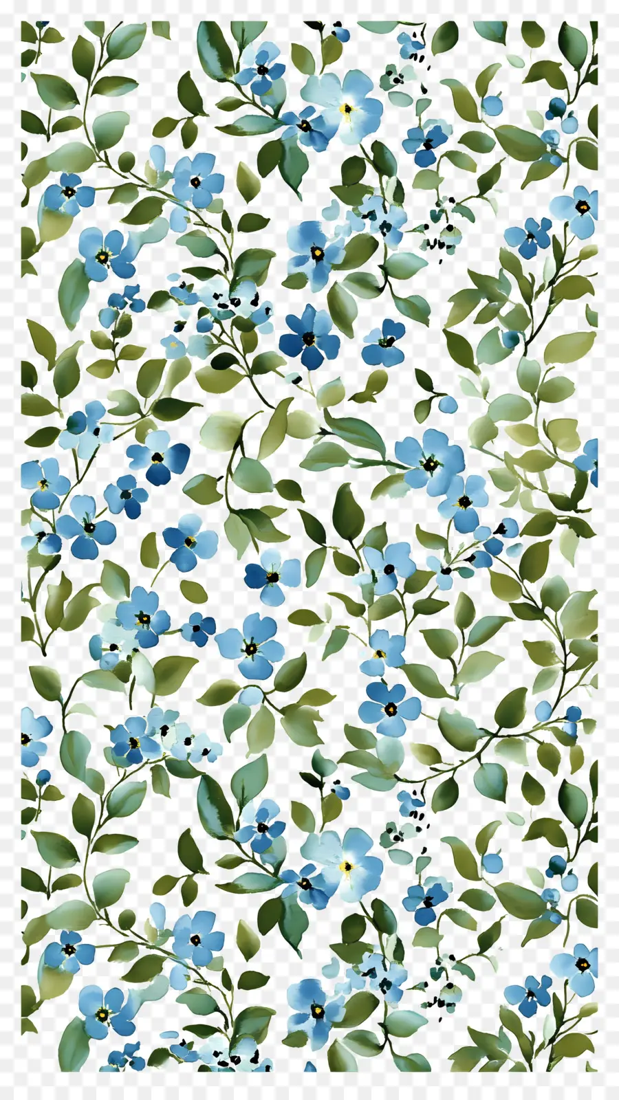 Fond De Fleurs，Motif Floral Bleu PNG