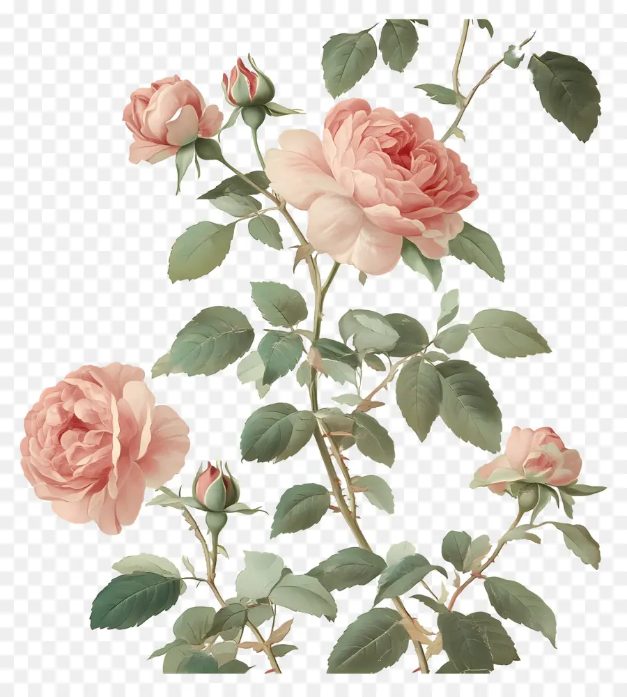 Fond De Fleurs，Rose Rose PNG