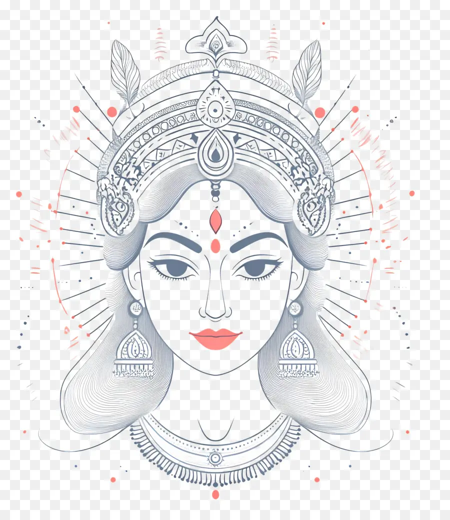 Navratri，Illustration De La Déesse PNG