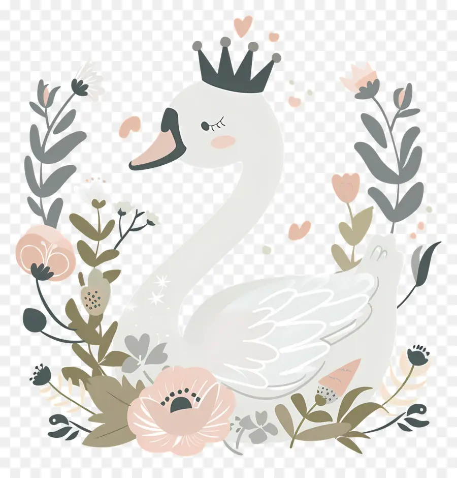 Cygne Mignon，Cygne Avec Couronne PNG