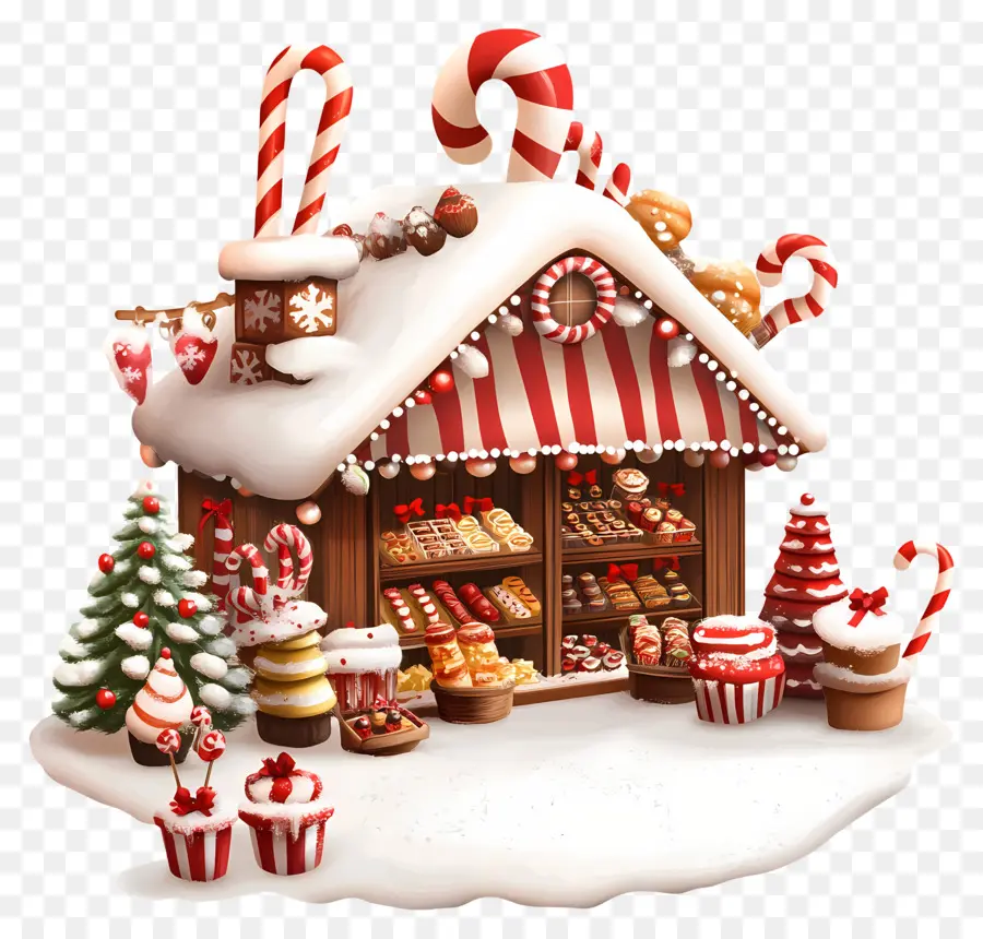 Noël，Maison En Pain D'épice PNG