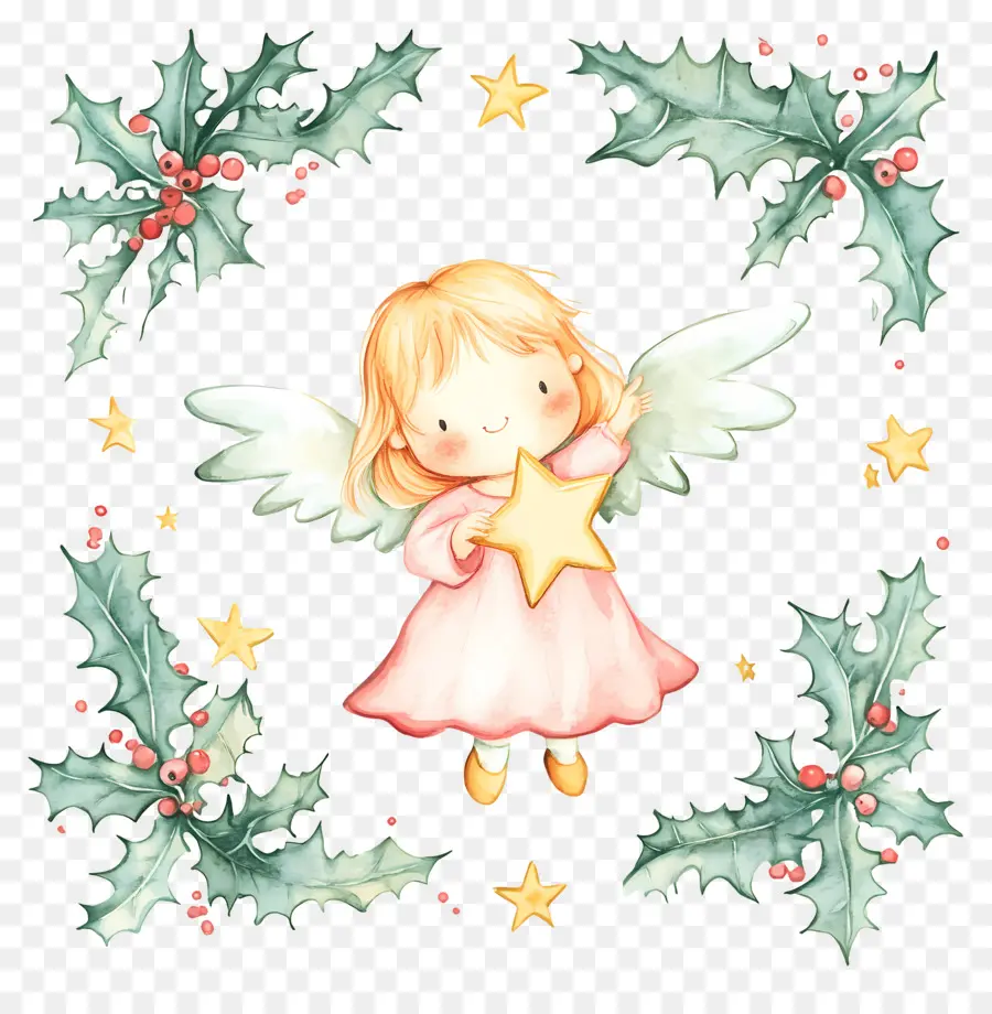 Fée De Noël，Ange Avec étoile PNG