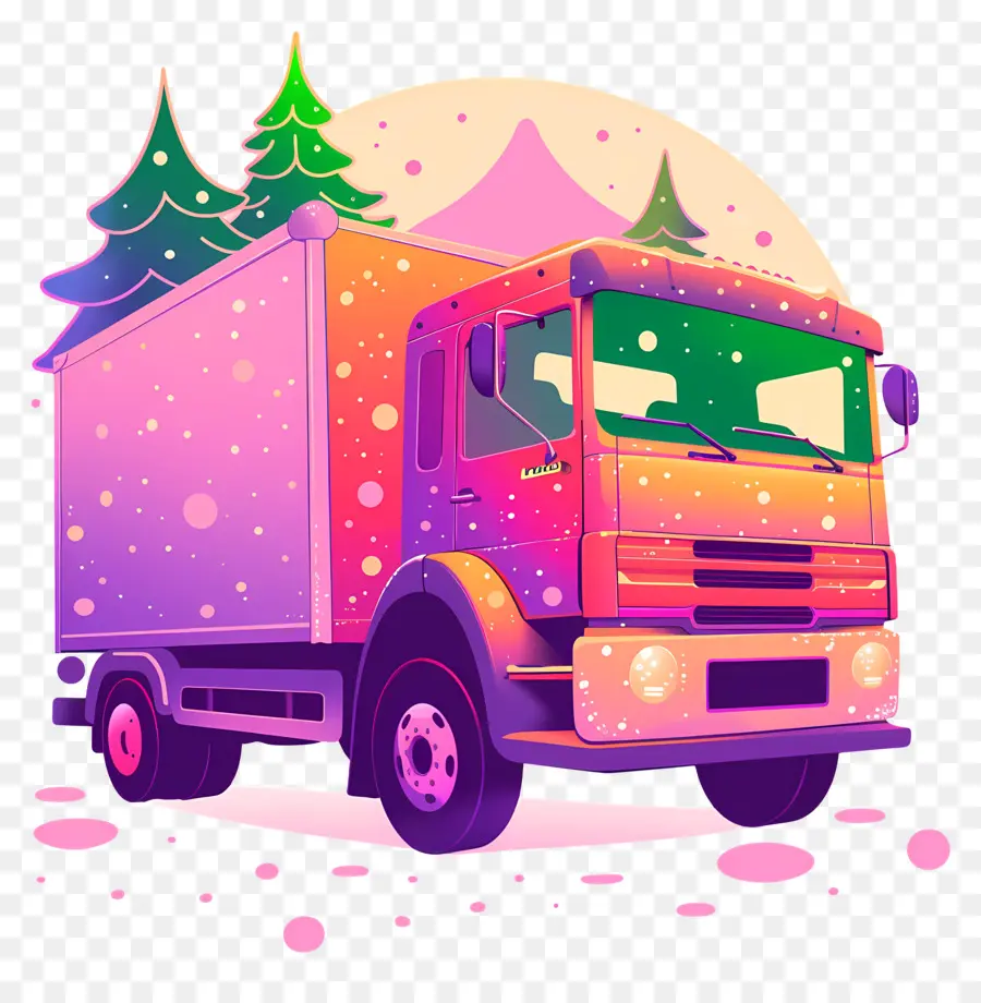 Camion De Noël，Camion Coloré PNG