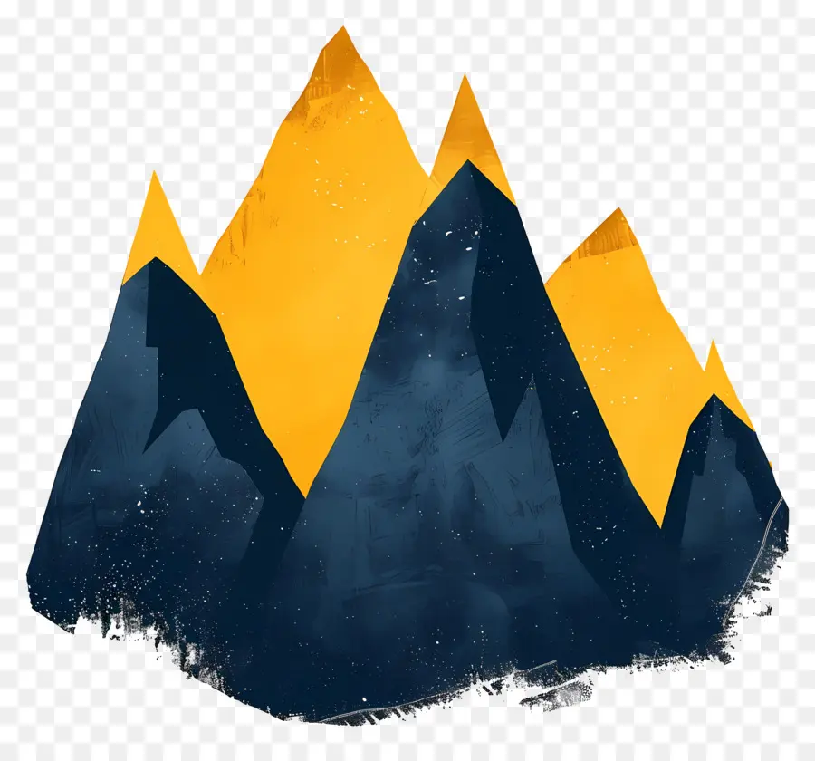 Montagnes，Montagnes Jaunes Et Bleues PNG