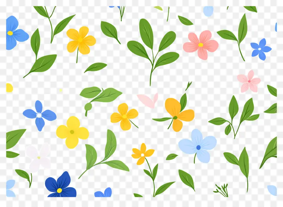 Fond De Fleurs，Fleurs De Dessin Animé PNG