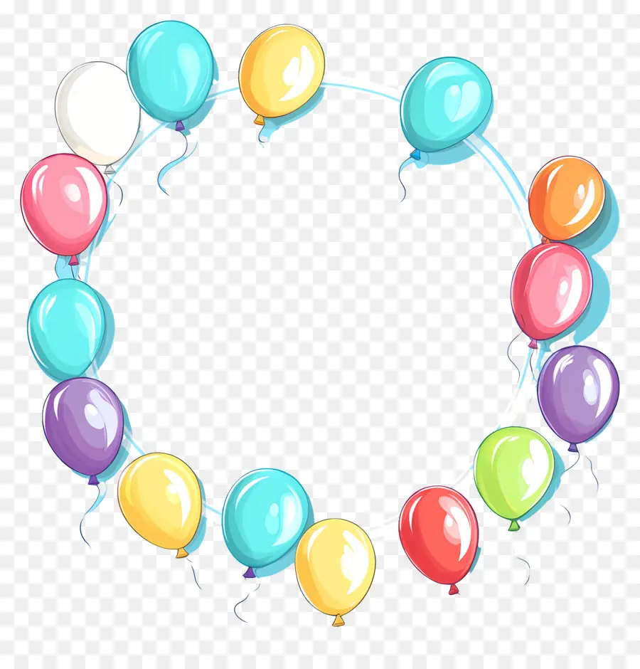 Fond D'anniversaire，Cadre De Ballon PNG