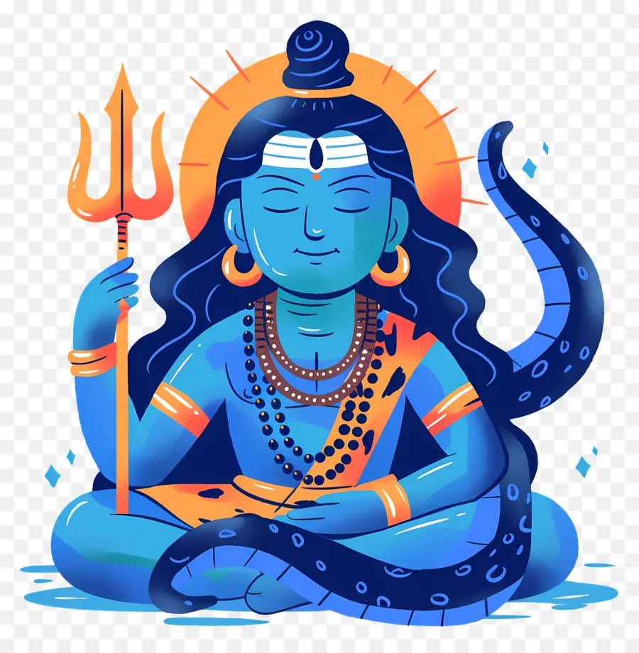 Maha Shivaratri，Divinité Bleue PNG