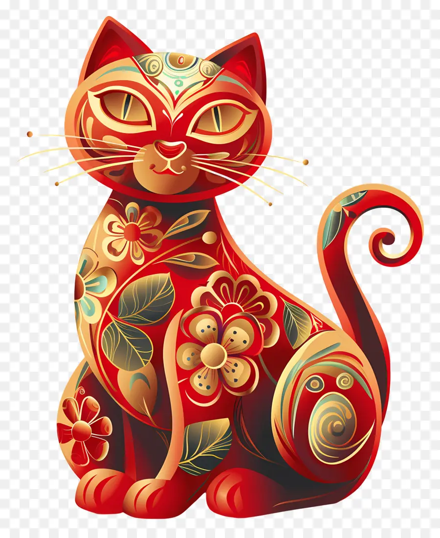 Chat Porte Bonheur，Chat Décoratif PNG