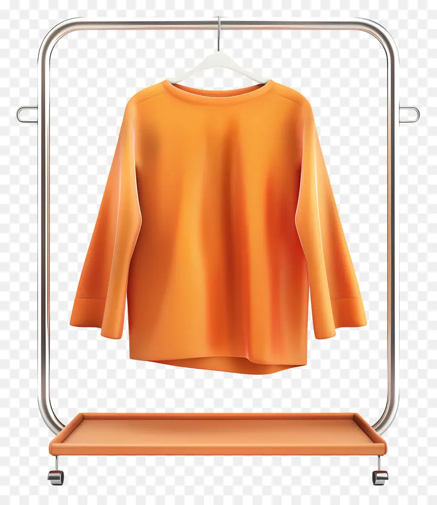 Portant à Vêtements，Pull Orange PNG