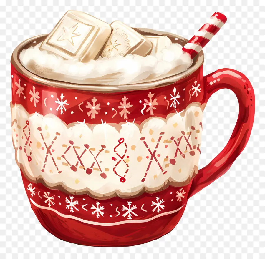 Tasse De Noël，Tasse Festive Rouge PNG