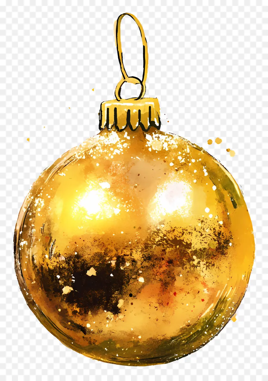 Or De Noël，Ornement Doré PNG