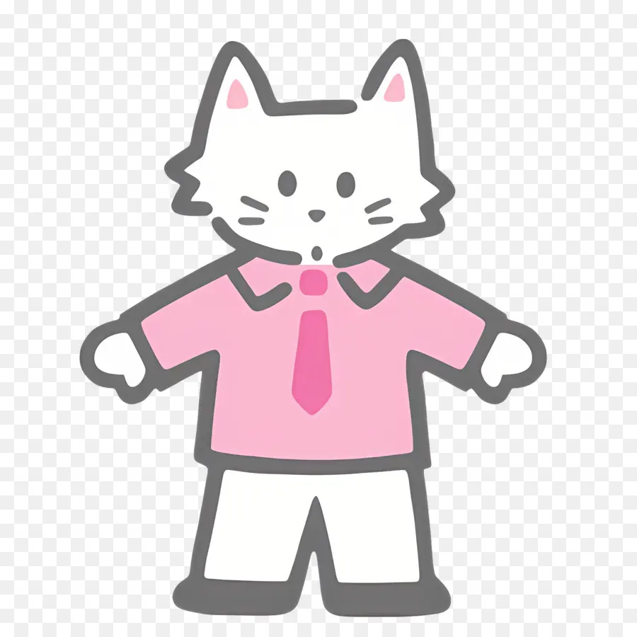 Chiot Amour，Chat En Chemise Rose PNG