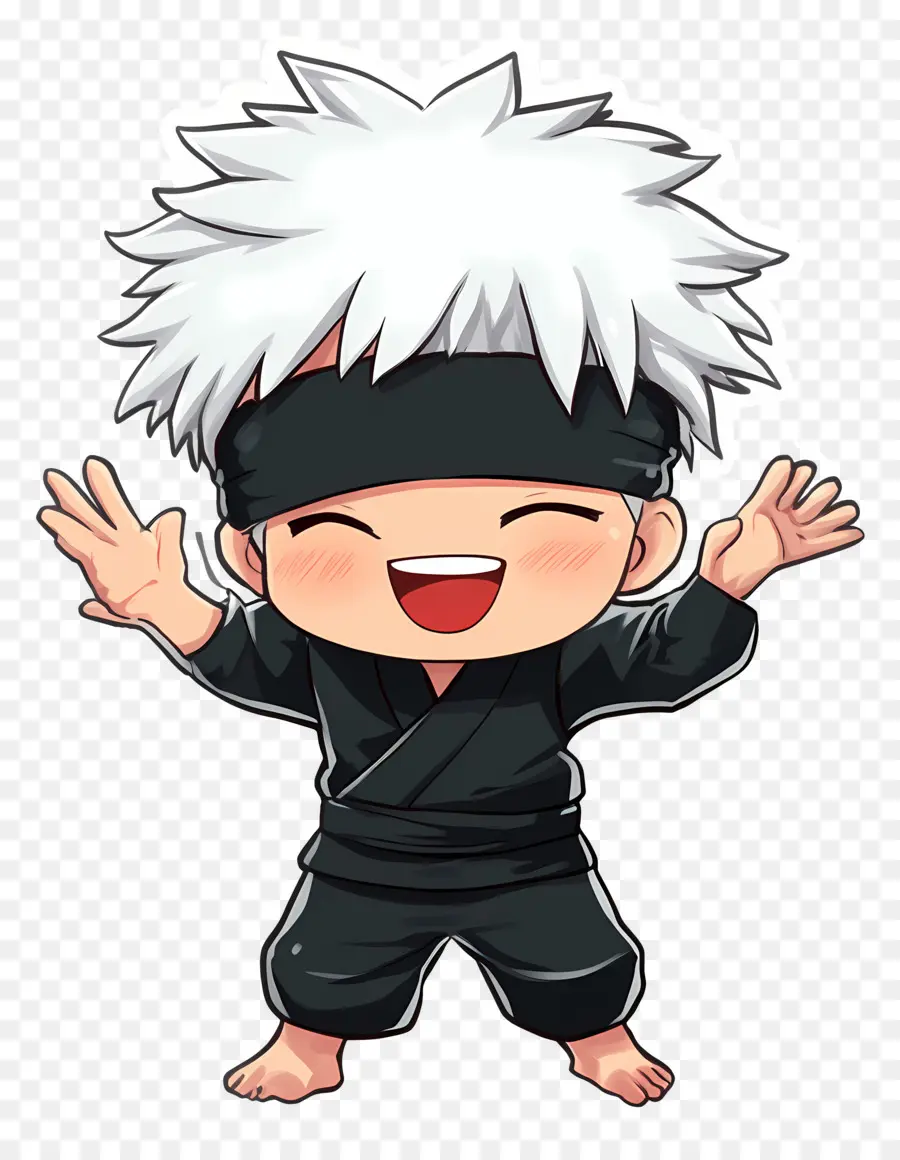 Gojo，Personnage Chibi à Bras Ouverts PNG