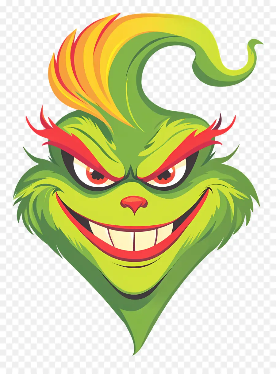 Grinch De Noël，Visage De Grinch Vert PNG