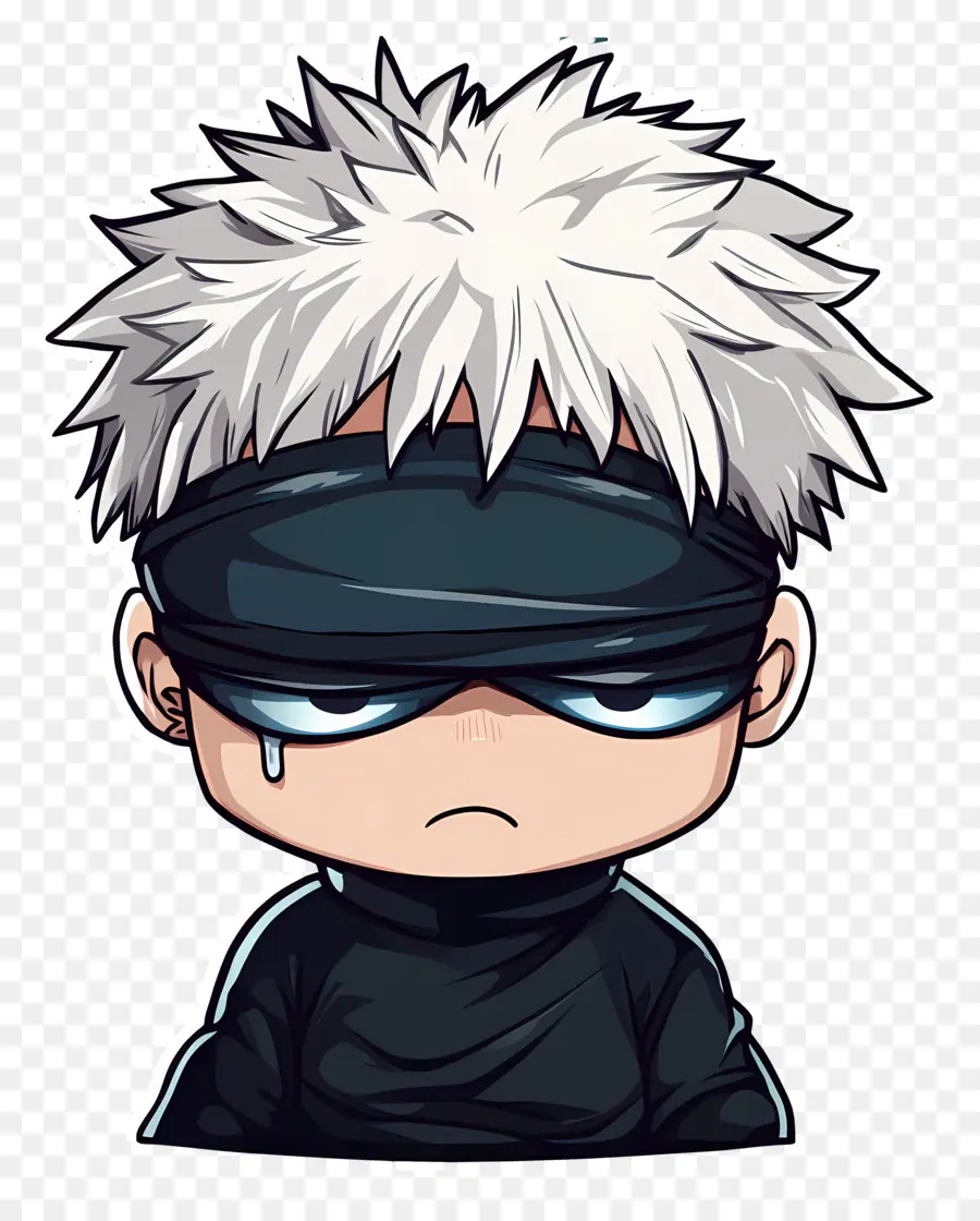 Gojo，Personnage Chibi Avec Les Yeux Bandés PNG