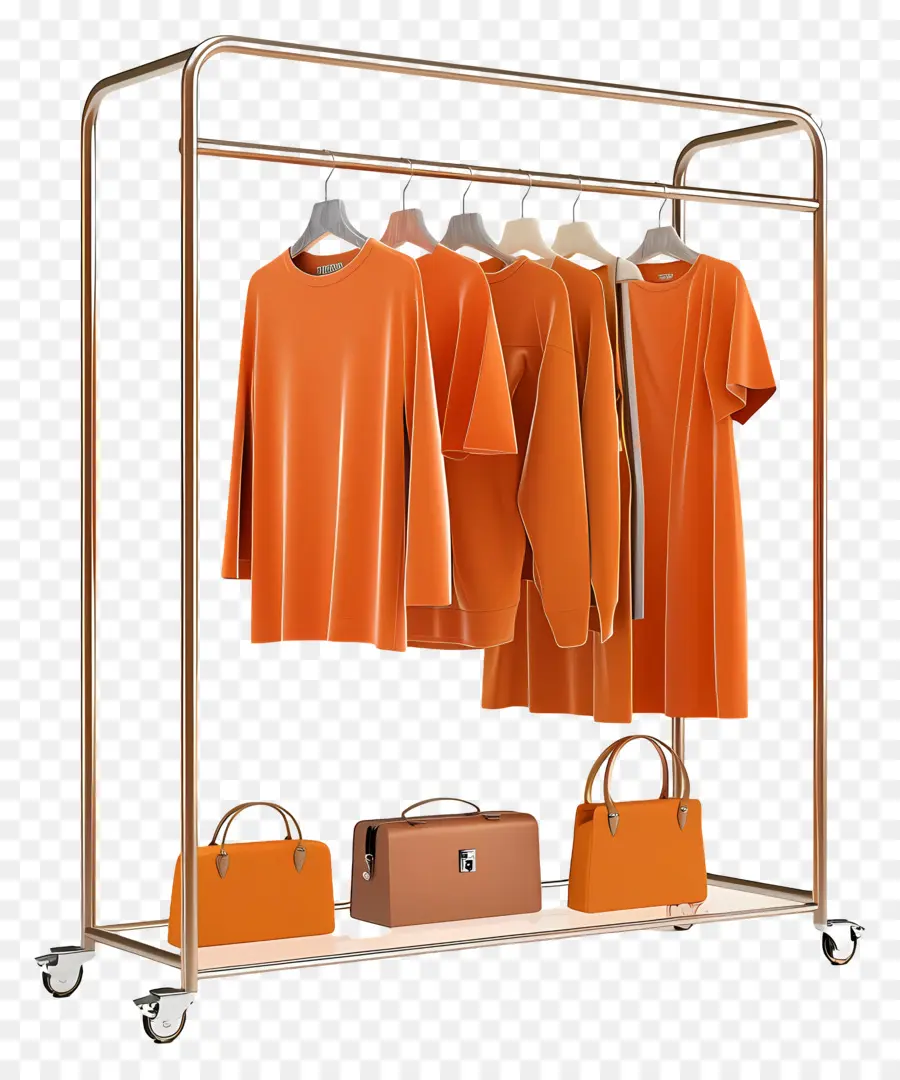 Portant à Vêtements，Portant à Vêtements Orange PNG