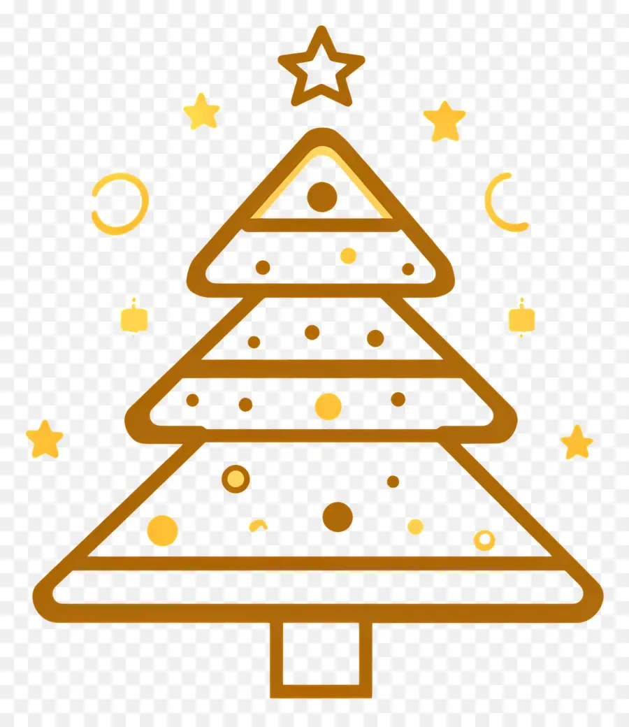 Or De Noël，Sapin De Noël Doré PNG