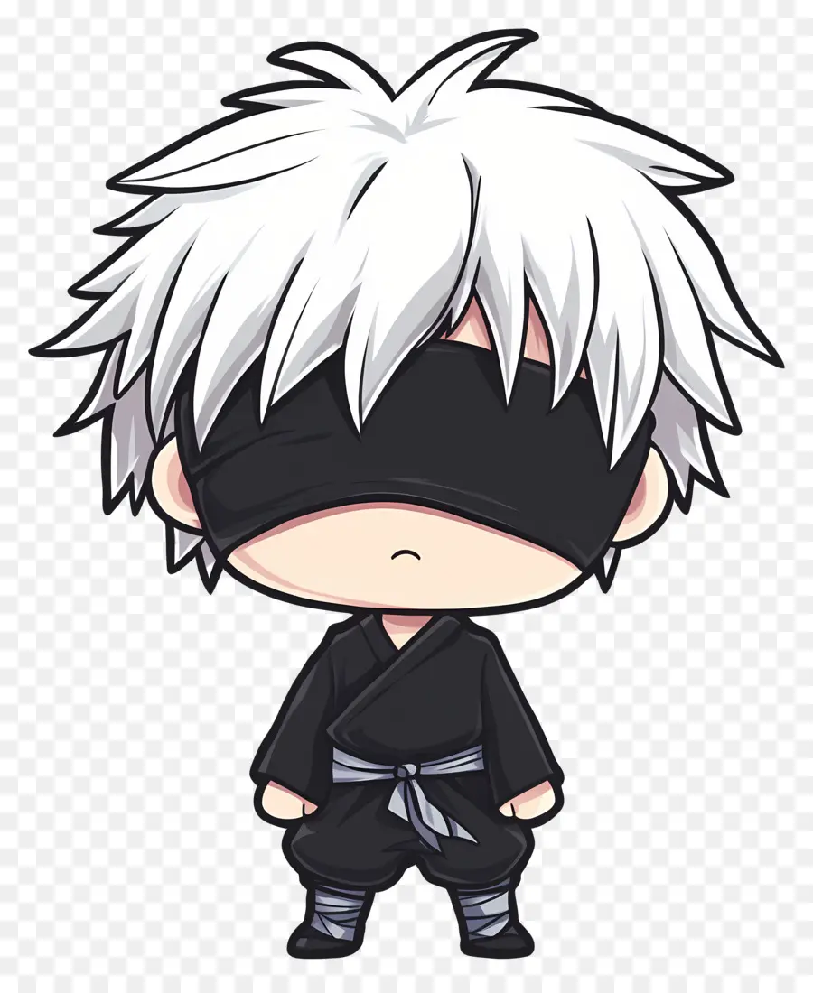 Gojo，Personnage Chibi Avec Les Yeux Bandés PNG