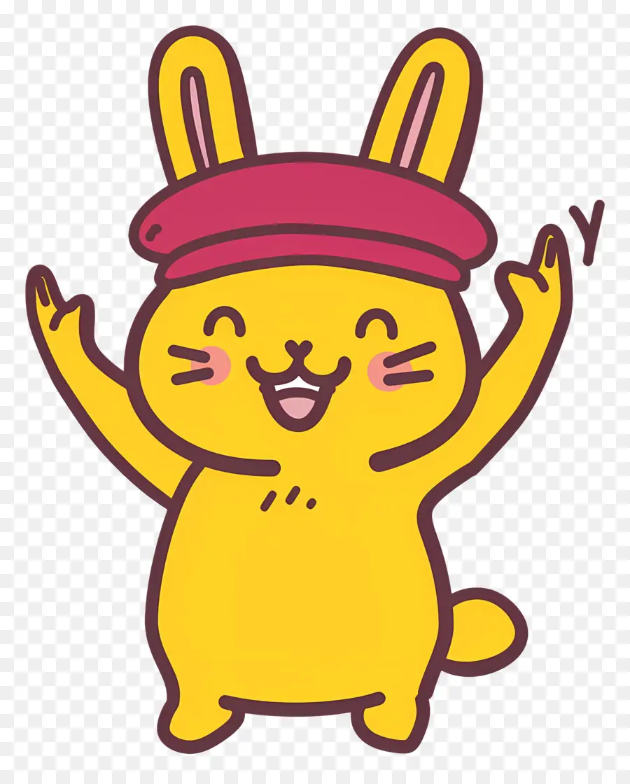 Lapin Mignon，Joyeux Lapin Jaune PNG