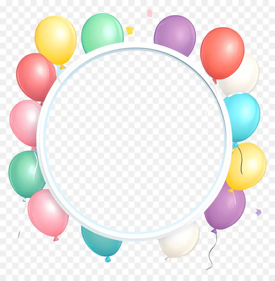 Fond D'anniversaire，Cadre De Ballon PNG