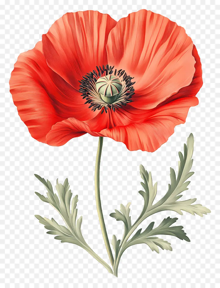 Fleur Millésime，Coquelicots Rouges PNG