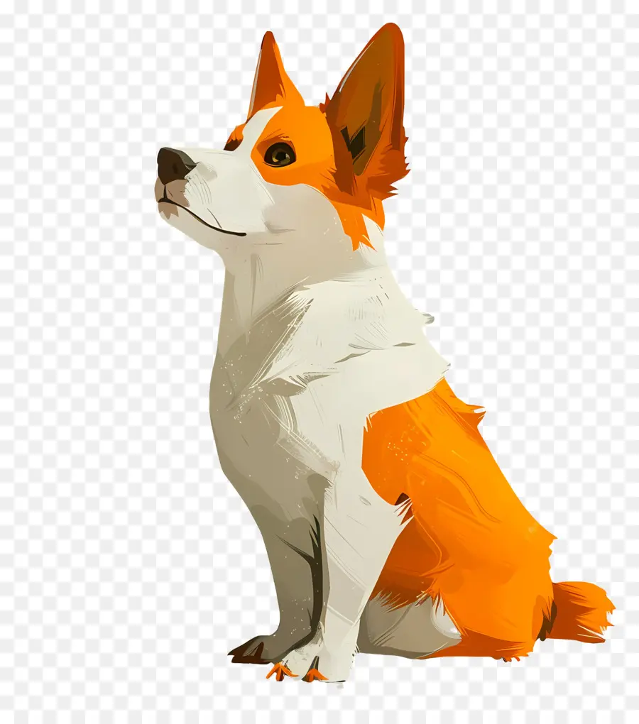 Chien Animé，Chien Orange Et Blanc PNG