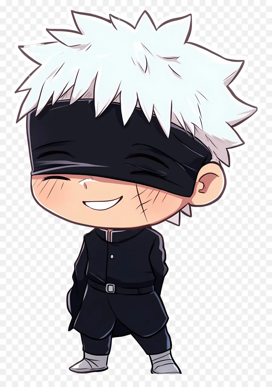 Gojo，Personnage Chibi Avec Les Yeux Bandés PNG