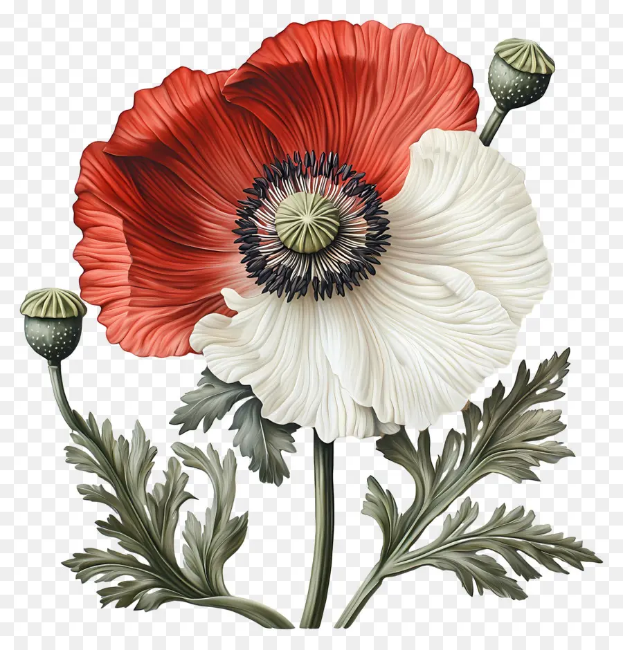 Fleur Millésime，Coquelicot Rouge PNG