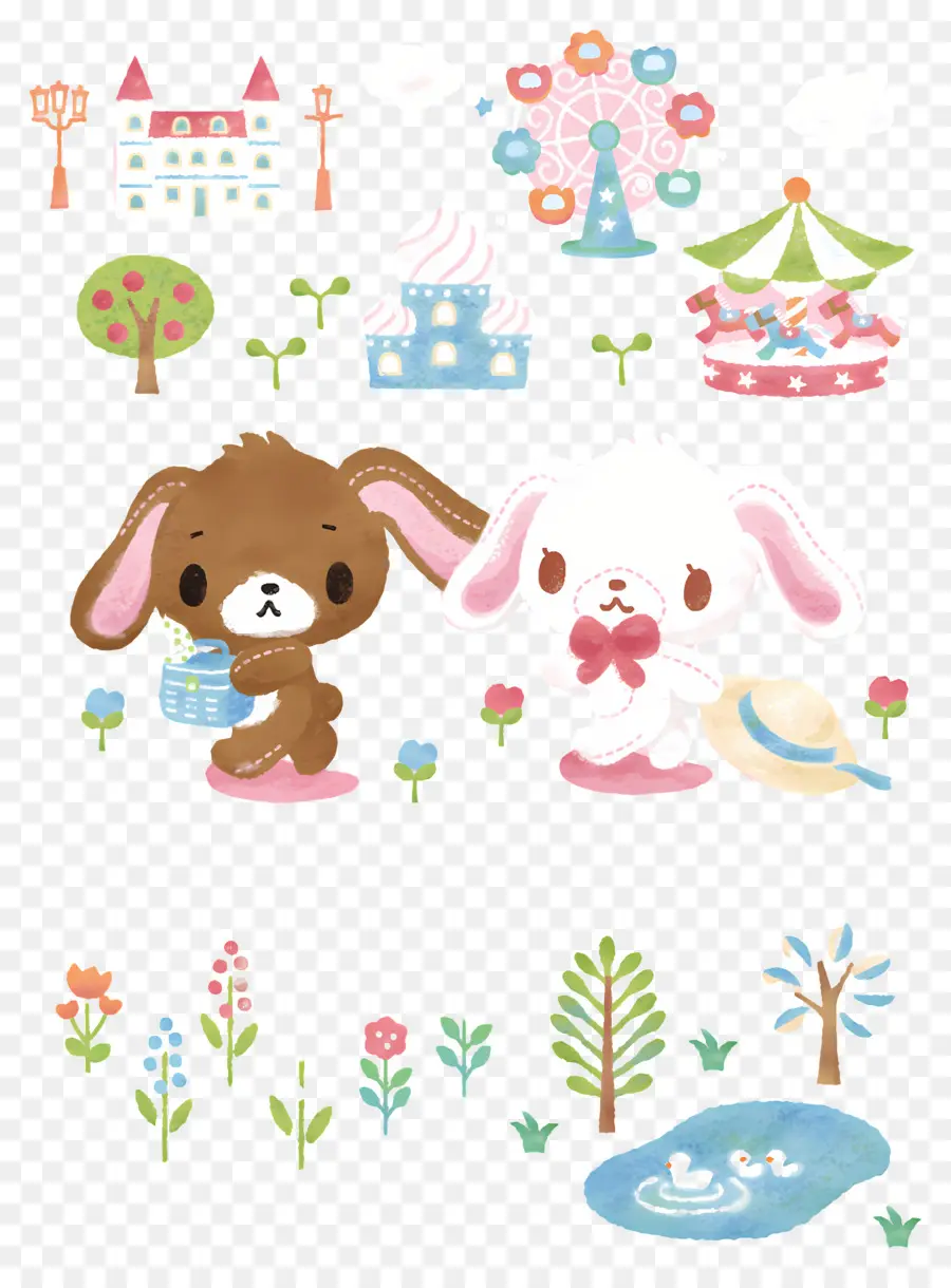 Les Sugarbunnies，Animaux Mignons PNG