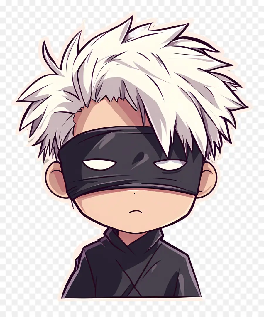 Gojo，Personnage Chibi Avec Les Yeux Bandés PNG